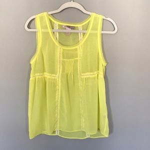 Love 21 yellow sleeveless top